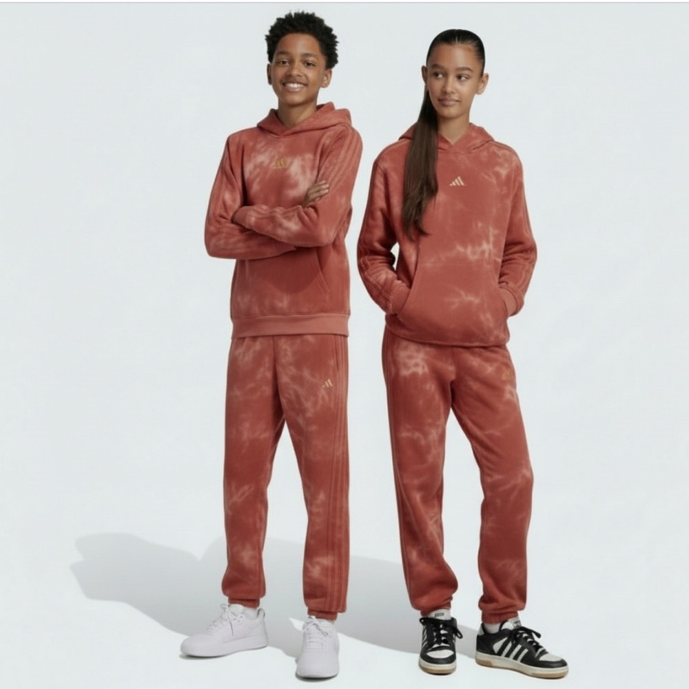 NWT Adidas Kids Tie-Dye Coral Joggers